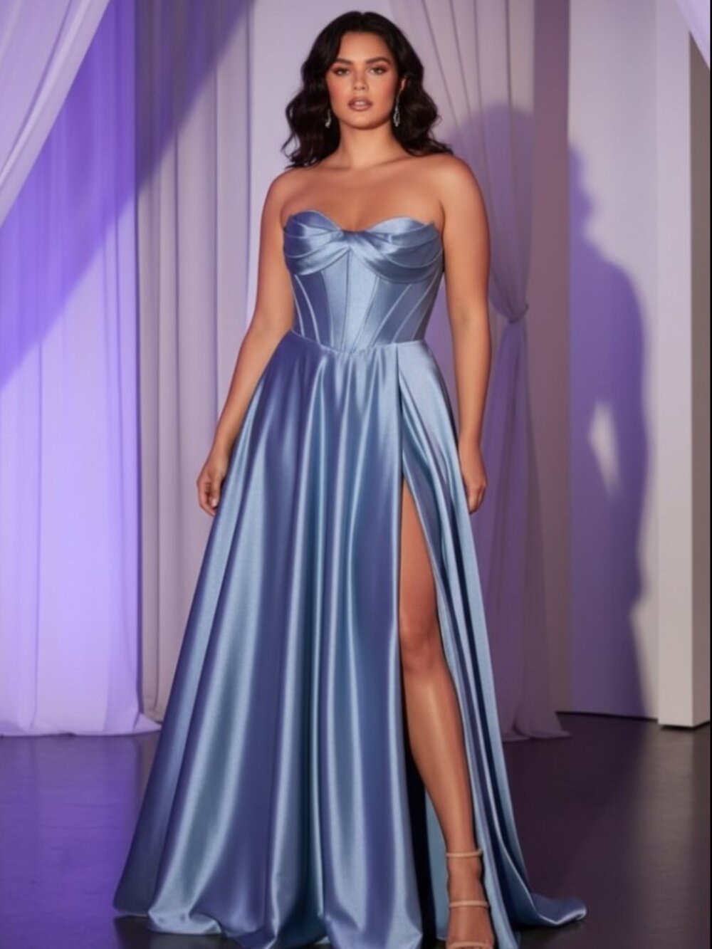 Formal Gown in Dusty Blue Ladivine CD378